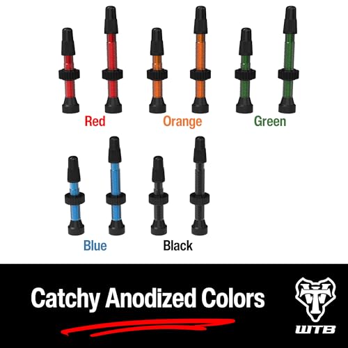 WTB Aluminum Tubeless Presta Bicycle Valve 46mm Black - 2 Pack