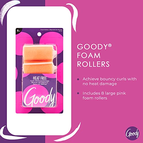 Extra Large Foam Hair Rollers - 8 Count Pack - Soft & Comfortable