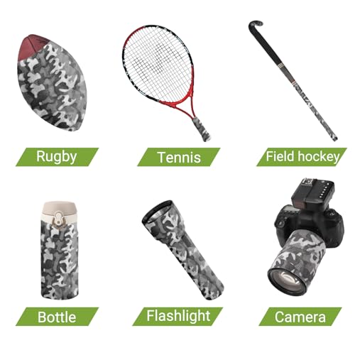 Treaful Black White Camo Wraps Tape 3in x 14.8ft Self-Adhesive Camouflage Bandage for Outdoor Sports