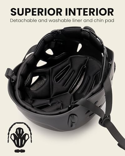OutdoorMaster Rock Climbing Helmet for Adults Black – Adjustable, CE EN12492 certified