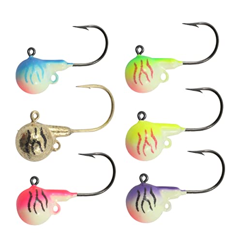 Fire-Ball Jig 1/4 Oz - 6 Assorted Jigs for Fishing