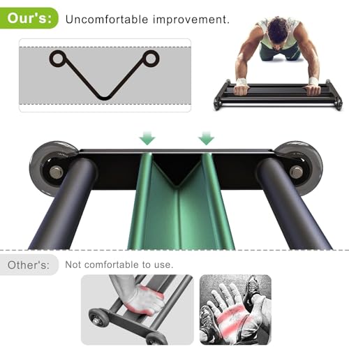 Glute Ham Glider - Hamstring Roller with V Bar, 27.5" x 15"