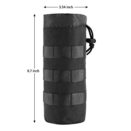 Tactical MOLLE Water Bottle Pouch - Black, 1 Pack
