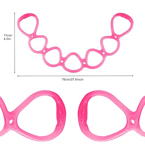 Reicyfang Pink 7-Ring Adjustable Resistance Bands for Full Body Home Workout