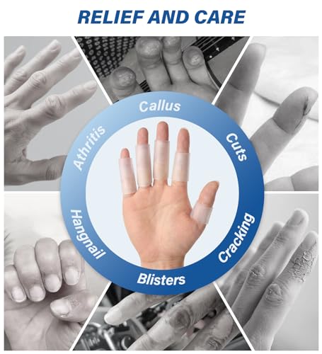 Silicone Finger Cots - 10PCS Clear Finger Protectors for Pain Relief, Medium