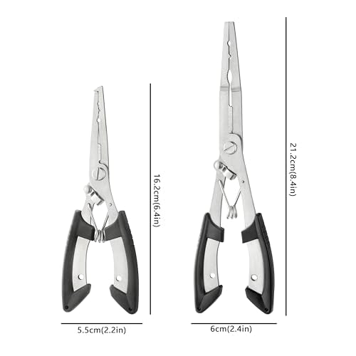 Stainless Steel Fishing Pliers Set - 2 Sizes for Freshwater & Saltwater