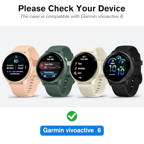 Garmin Vivoactive 6 Screen Protector Case - Black, Clear, Rose Gold