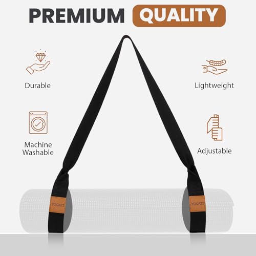 Adjustable Cotton Yoga Mat Carrying Strap - Durable Pilates Mat Sling