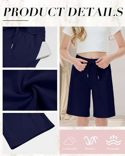 Girls' Bermuda Shorts 3 Pack - Black, Gray, Navy Blue (11-12 Years)