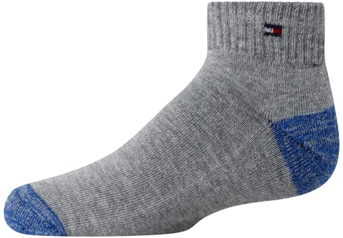 Kids Performance Cushioned Ankle Socks 6 Pack - Large Black Grey