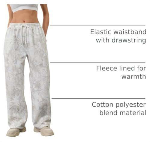 MSBESYOR Camo Cargo Sweatpants Women Small Grey/White Y2K High-Waisted Fleece Joggers