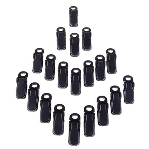 20 Pack Small Tarp Clips - Durable Black Tent Snaps for Camping