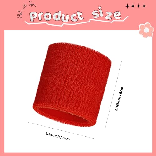 12 Pcs Absorbent Sweat Wristbands for Sports - Black, White, Gray, Red, Dark Blue, Navy Blue