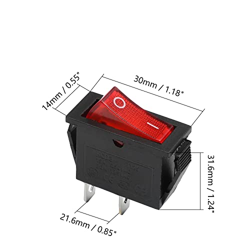 2-Pin SPST Rocker Switch - 15A 250V On/Off Boat Toggle Switch