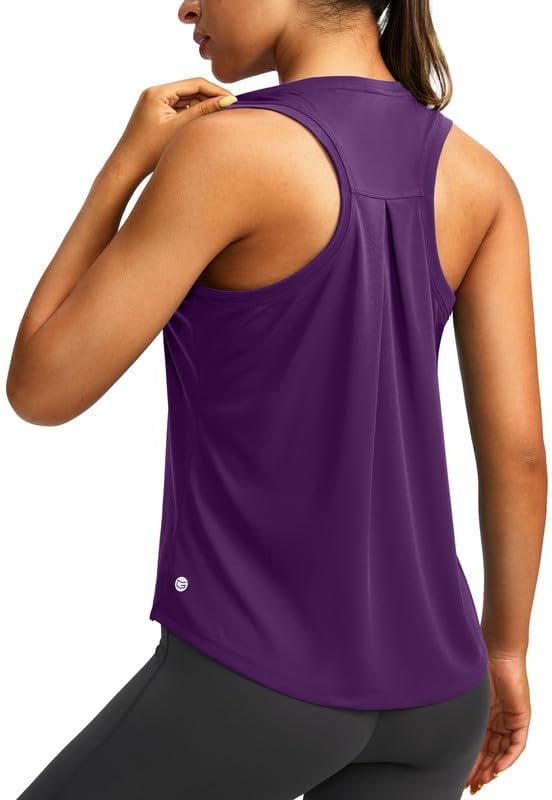 Skiennix Women's Racerback Athletic Tank Top - Sleeveless Loose Fit Yoga & Running Shirt