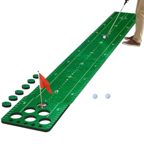 Chriiena Green Indoor Golf Putting Mat - Party & Practice Game Set