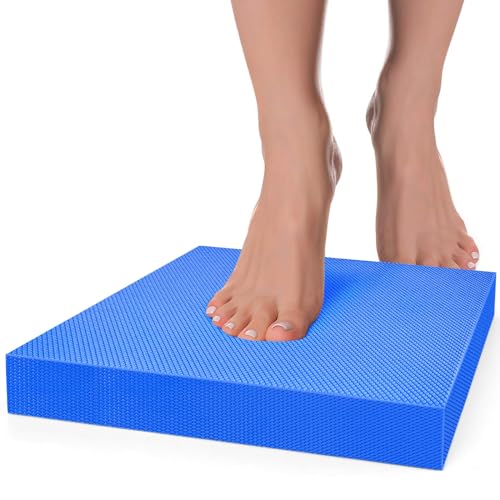 Pylzodsi Balance Pad 15.7 x 13 x 2 in — Non-Slip TPE Memory Foam Stability Mat, Blue