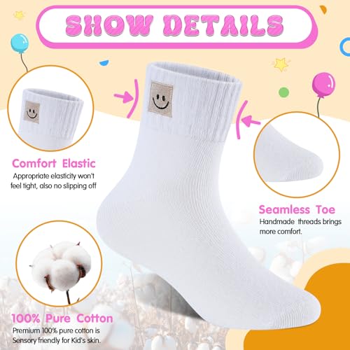 Saracat X-Large-XX-Large 6 Pairs Multicolor Cotton Ankle Socks for Girls, Athletic & Cute
