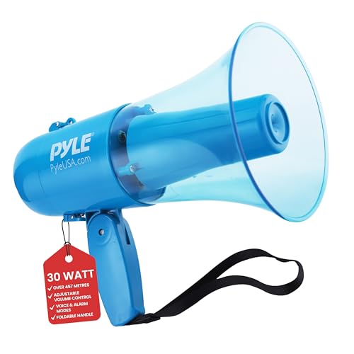 40W Rechargeable Megaphone with Siren & LED Lights - One Size