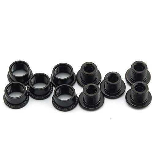 5pcs Black Chainring Bolts for Mountain & Road Bikes - 4.9mm