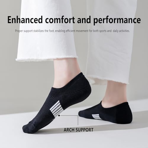 No Show Socks for Women - Low Cut Non-Slip Athletic Cotton - 3 Pack White