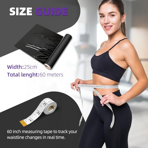 60m Black Osmotic Body Wrap - Workout & Sweat Enhancer (1 Roll)