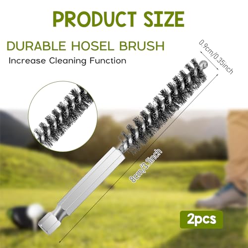 Golf Club Cleaning Brushes - 2 Pack Stainless Steel Hosel Tools