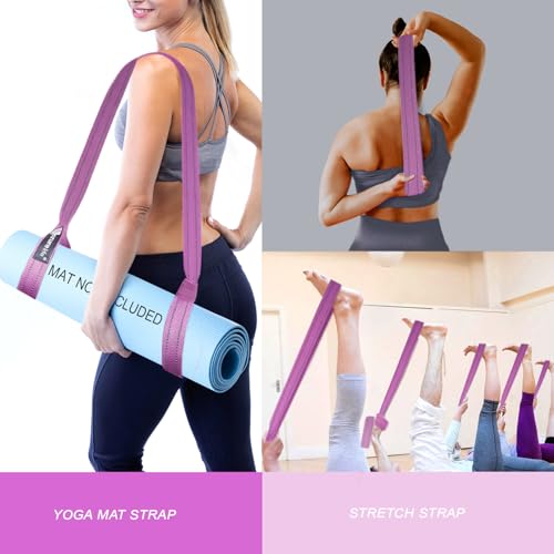 Yoga Mat Sling Strap - Easy-Cinch Carrying Holder for Yoga Mats - Purple