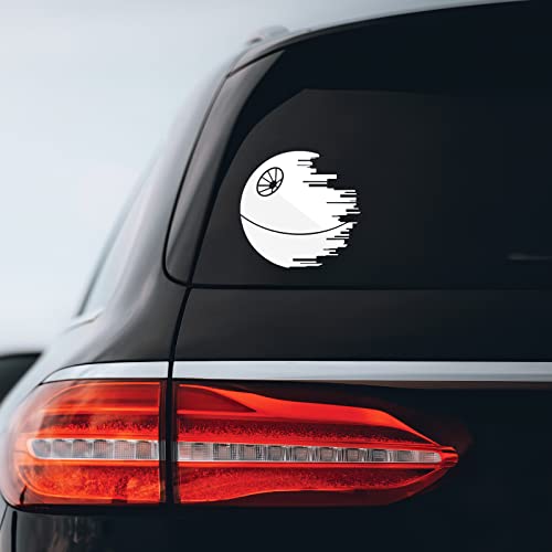 Death Star Silhouette Sticker Decal - 5.5" x 5.5" (White)