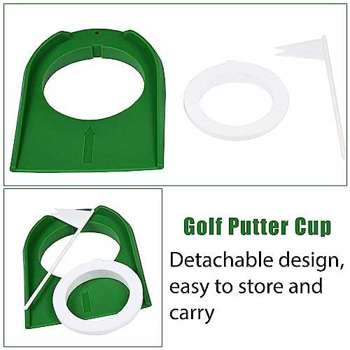 Indoor Golf Putting Green Set - 2 Pack Cups with White Flag