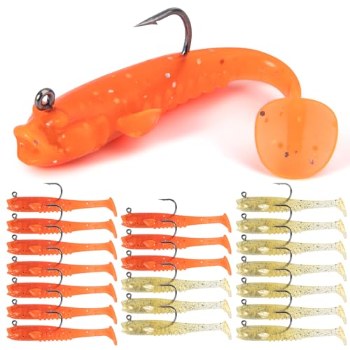 20pcs Soft Paddle Tail Fishing Lures - Pre-Rigged Swimbaits
