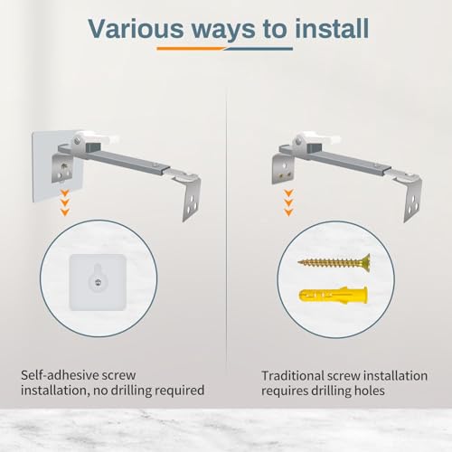 Metal TV Safety Straps, TV Anchors for Baby Proofing to Prevent Forward or Backward Tipping, TV Straps Safety for Flat Screen, Adjustable Length Range 8.6'' to 14.1''(2 Pack)