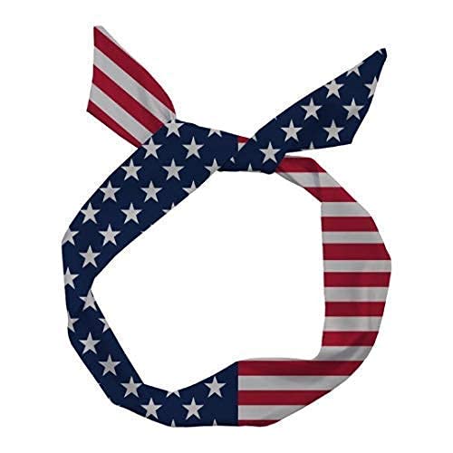 Patriotic Red White and Blue Stars and Stripes Tie Headband