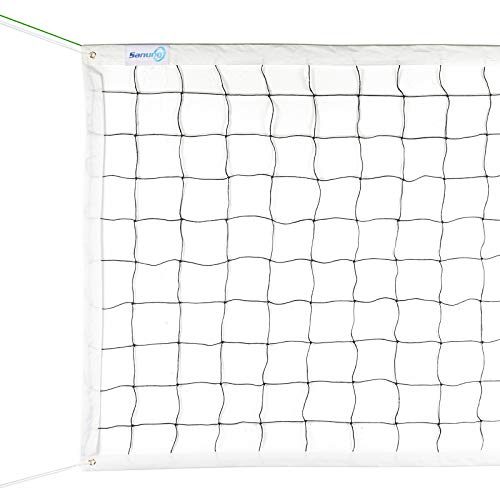 Sanung 32ft x 3ft Volleyball Net with Steel Cable, Outdoor/Indoor, Poles Not Included