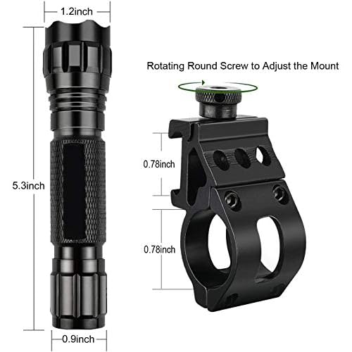 Single Mode Tactical Flashlight, 1000 Lumens LED Rifle Hunting Light, Flashlights with Picatinny Rail Mount, Remote Pressure Switch, Charger