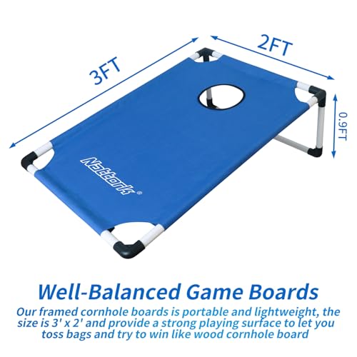 Portable Cornhole Set with Carrying Case - Red & Blue Framed