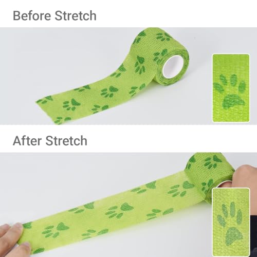 Self-Adhering Bandage Wrap for Dogs - 6 Rolls, 6 Colors