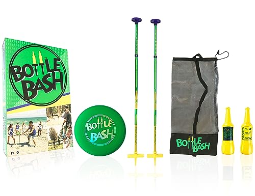 Bottle Bash Outdoor Flying Disc Game Set - Green