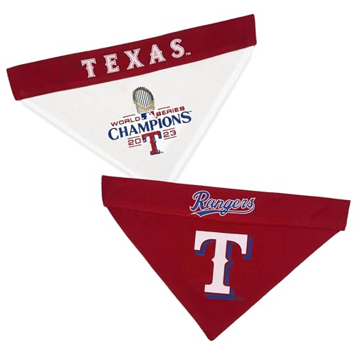 MLB Dog Bandana - Texas Rangers World Series Championship - Large/X-Large