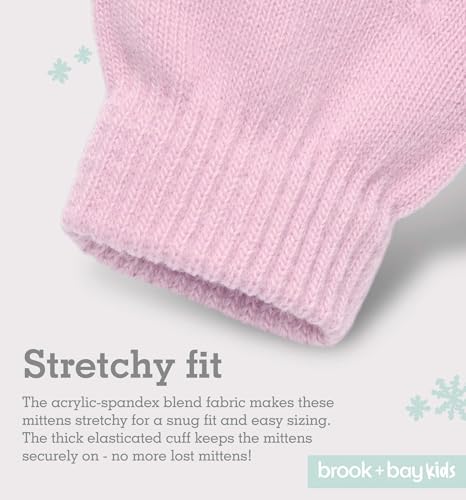 Toddler Mittens - Knit Magic Gloves for 6-18 Months - Purple & Pink