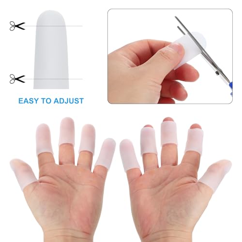 Silicone Gel Finger Cots - 1.6" White Fingertip Protectors (10 Pcs)