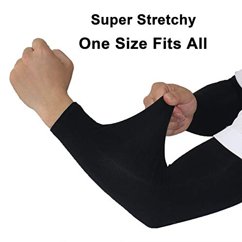 Cooling Arm Sleeves for Men & Women - UPF 50 Protection, 2 Pairs - Blue