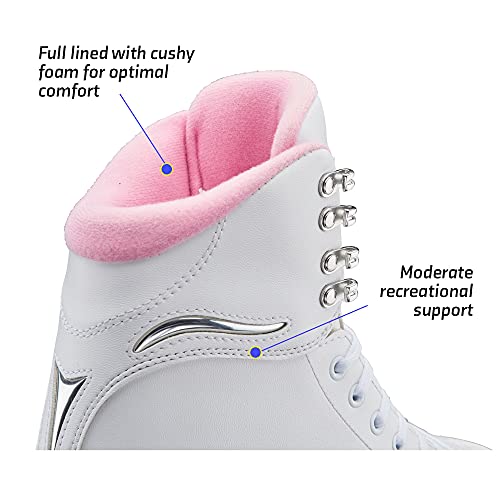 Figure Ice Skates for Women & Girls - Jackson JS180/181/184 Hight Top SoftSkate - White/Pink