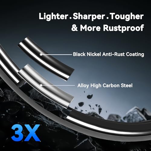 EWG Worm Hooks - Black Nickel, High Carbon Steel, #1/0, 10pcs