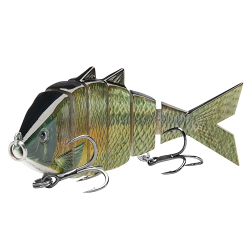 Multi Jointed Fishing Lure - Bone Swimbait for Bass Trout Bluegill Pike - Lake Chub 3.7in/0.66oz