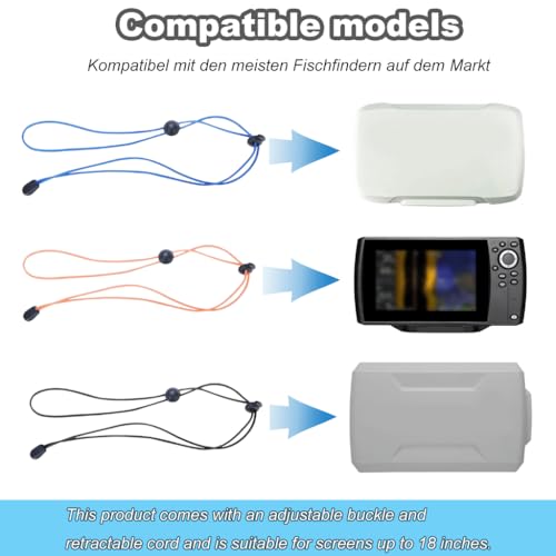 Adjustable Fish Finder Bungee Strap for Screens Up to 18" - 1PC