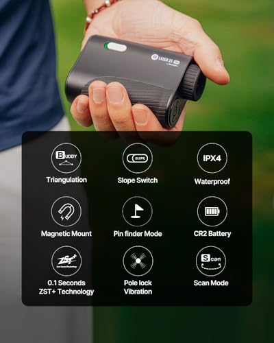 Golf Laser Rangefinder with Slope & Magnetic Mount - 1093 Yards