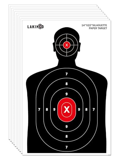 14x22 Inch Paper Shooting Targets - High-Visibility Bullseye - 10 Pack