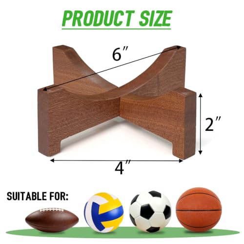 Natural Wood Football Display Stand for Sports Memorabilia