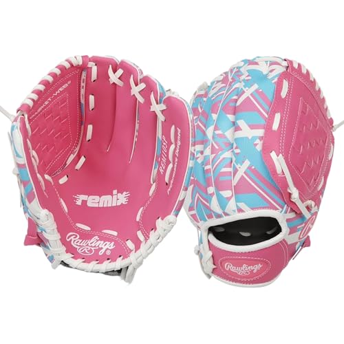 Pink 9-Inch Youth Baseball Glove for Ages 3-6 | Right Hand Throw Remix Series